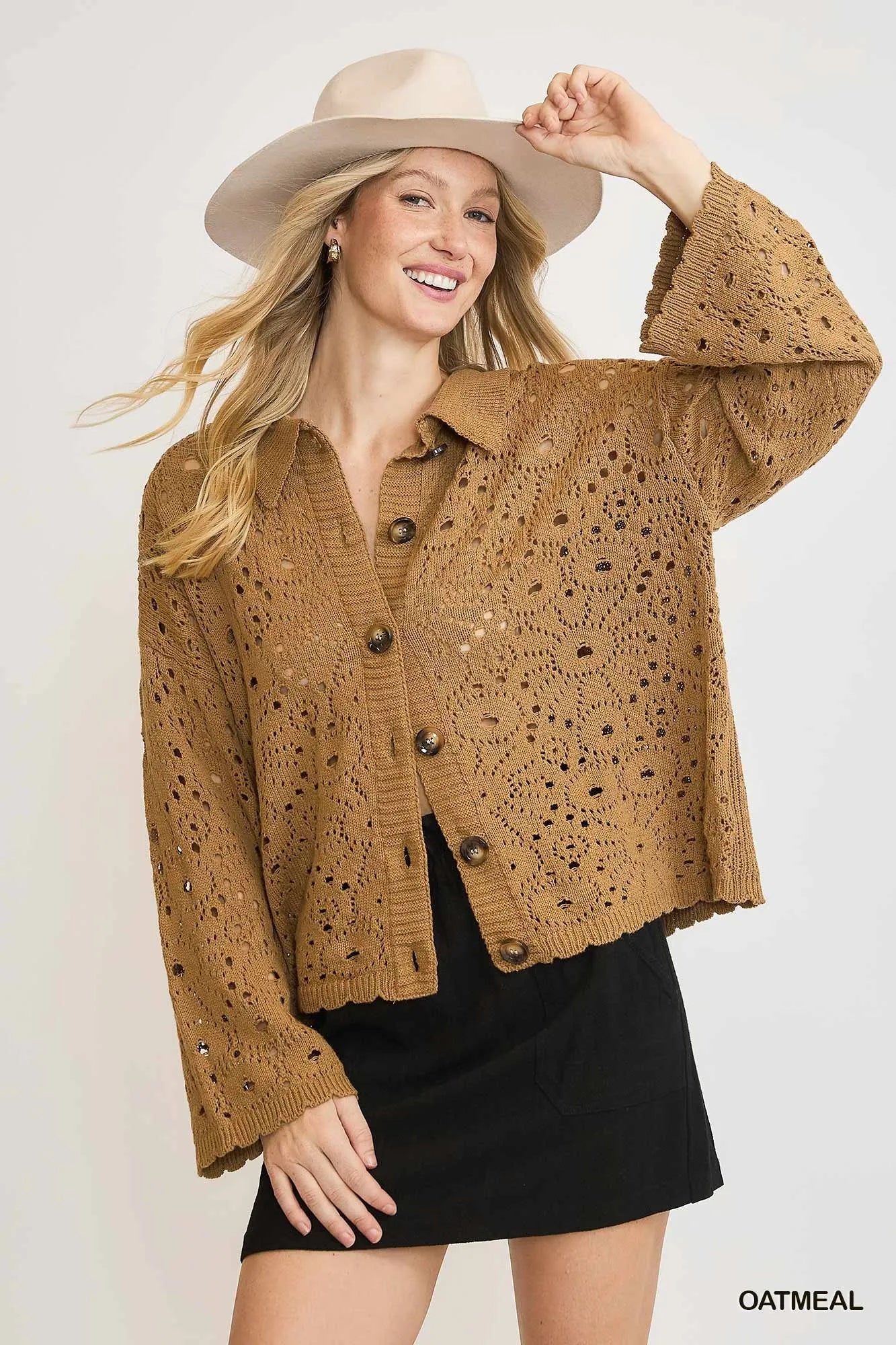 Cozy Open Front Knitted Cardigan Sweater - EasyApparels