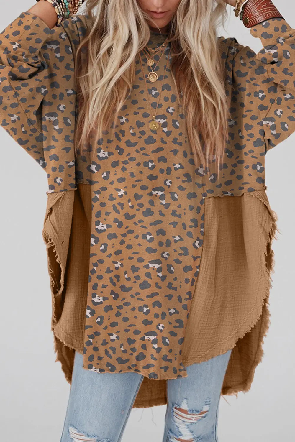 Soft Leopard Relaxed Fit Women's Blouse