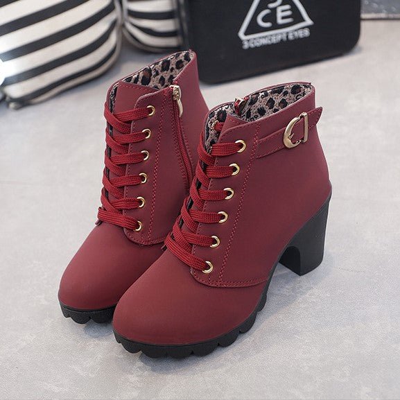 Casual Low Heel Ankle Boots