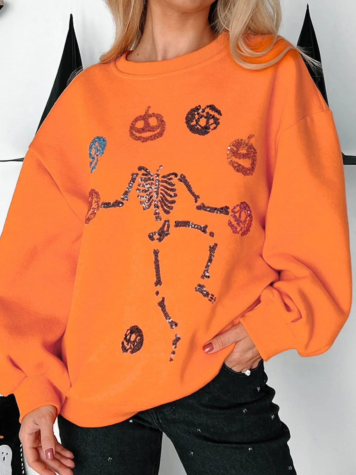 Spooky Pumpkin Skeleton Hoodie - EasyApparels