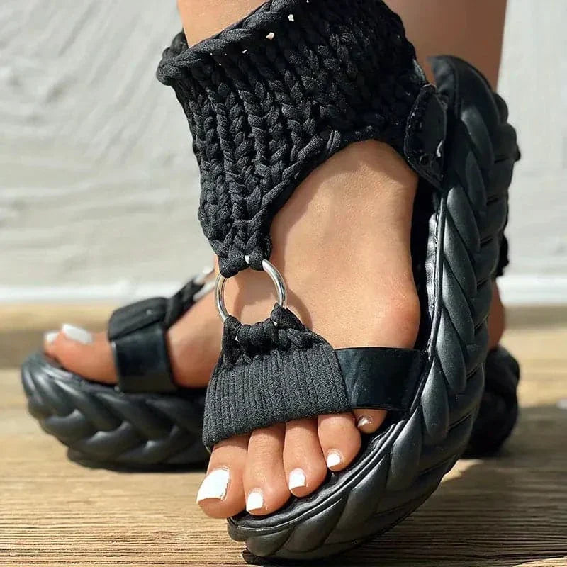 Comfortable Crochet Sandals with Thick Sole