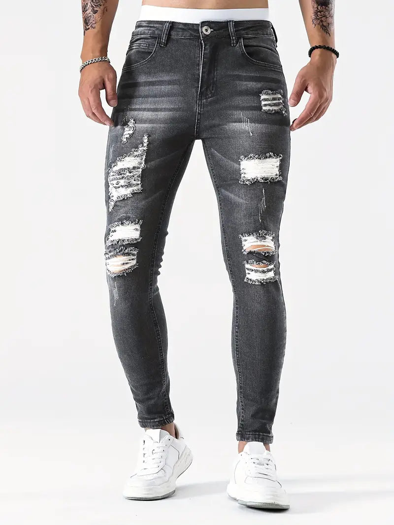 Trendy Ripped Slim Fit Jeans