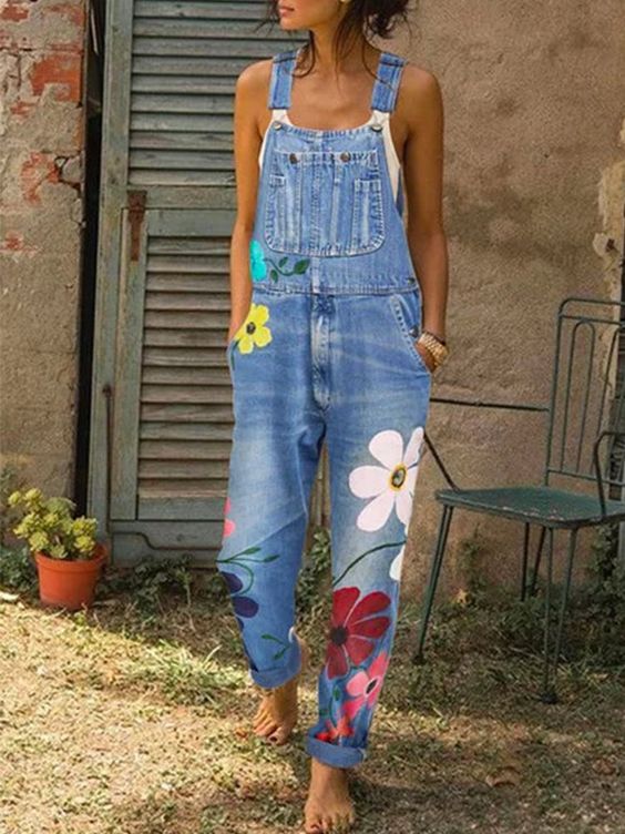 Women's Summer Jean Romper