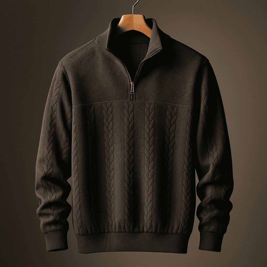 Cozy Marine Quarter Zip Sweater