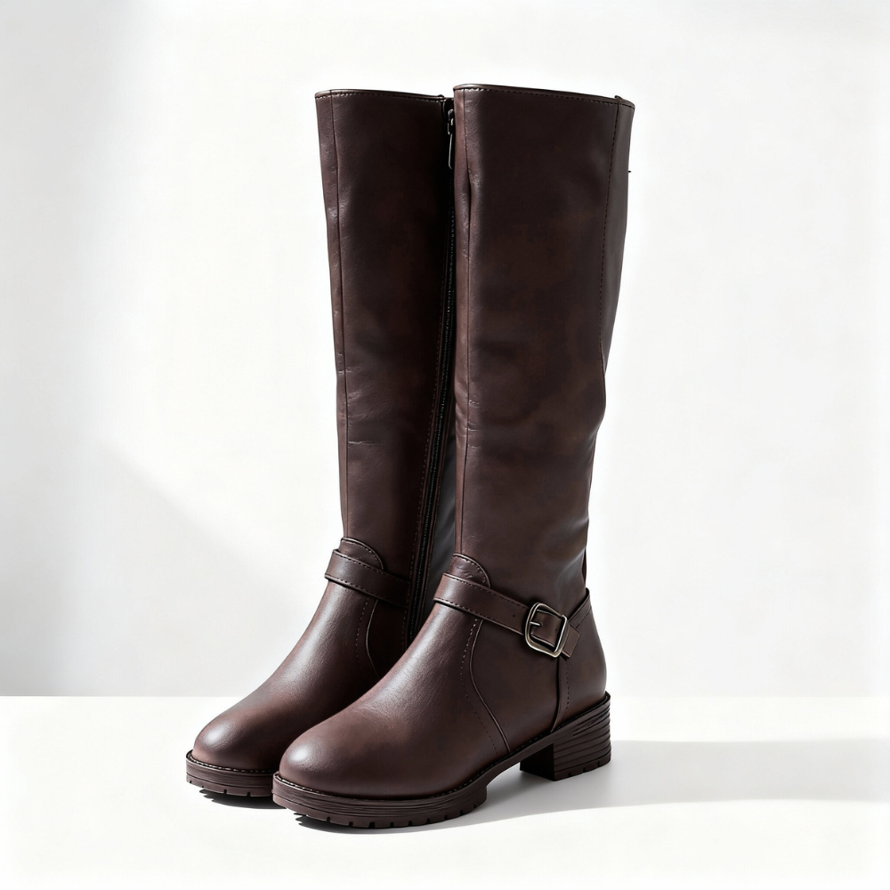 Classic Black Leather Riding Boots