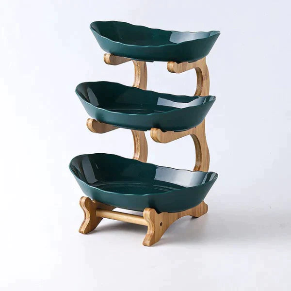 3 Tier Wooden Fruit Serving Tray