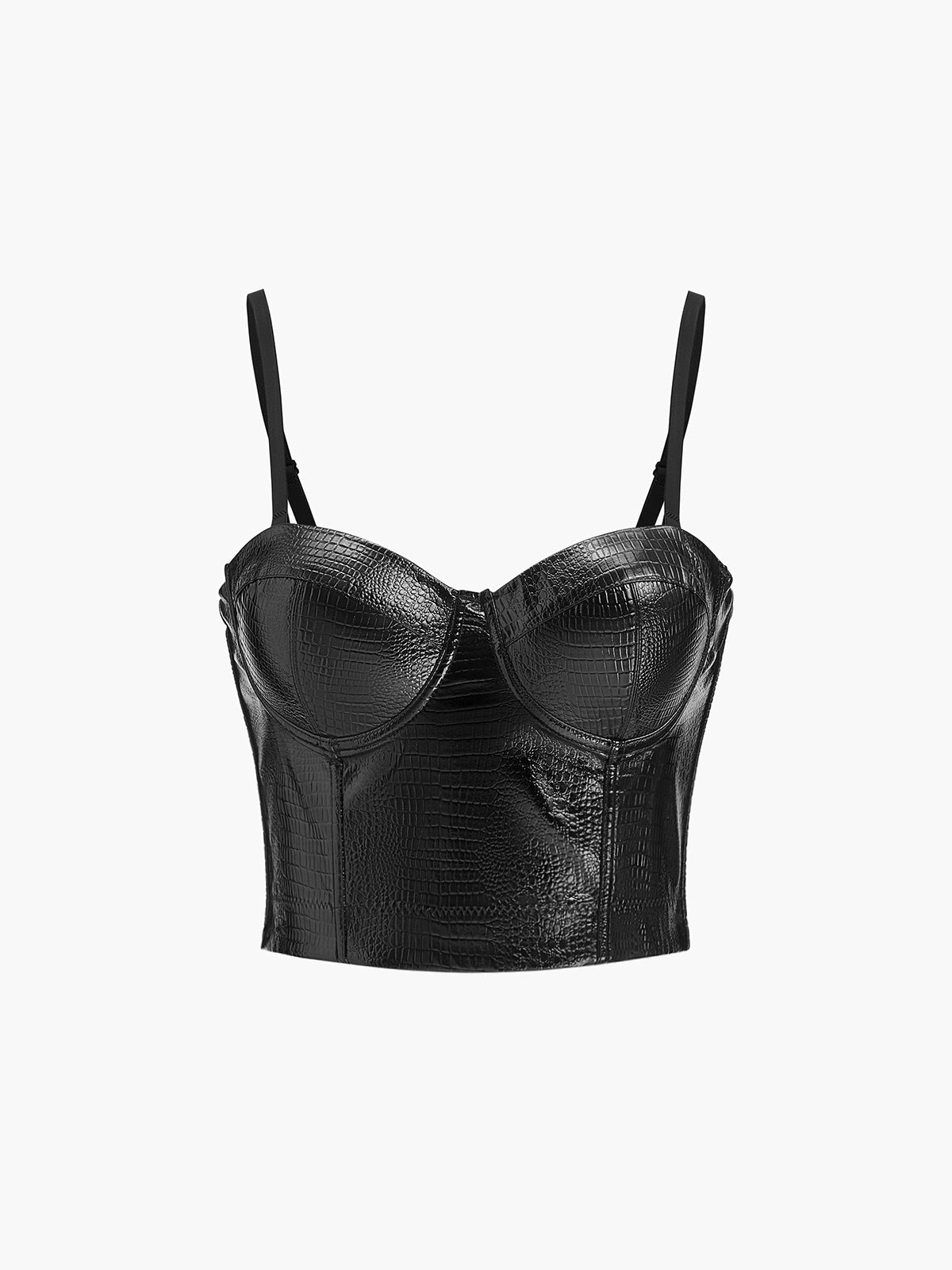 Alligator Print Lace Bustier Top - EasyApparels