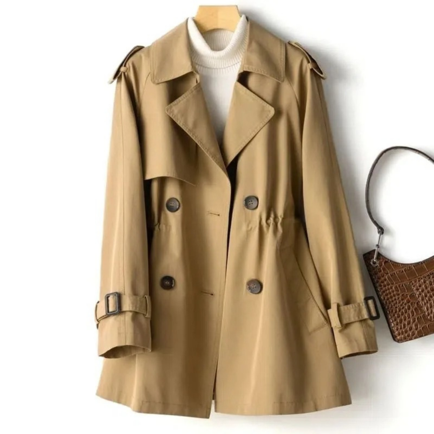 Chic Ladies Classic Belted Trench Coat
