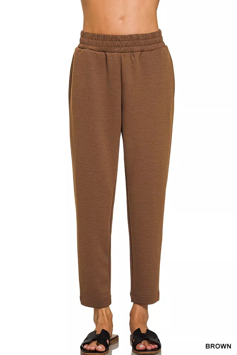 Comfortable Scuba Legging Capri Pants with Pockets - EasyApparels