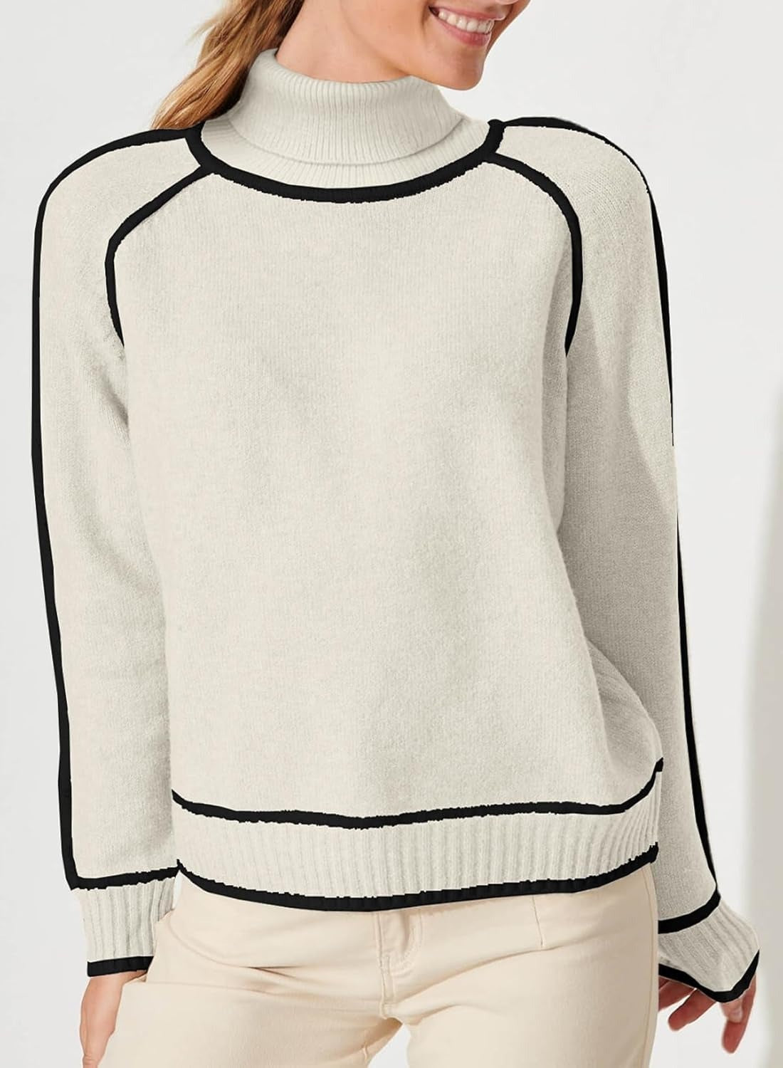 Cozy Female Crew Neck Pullover Sweater