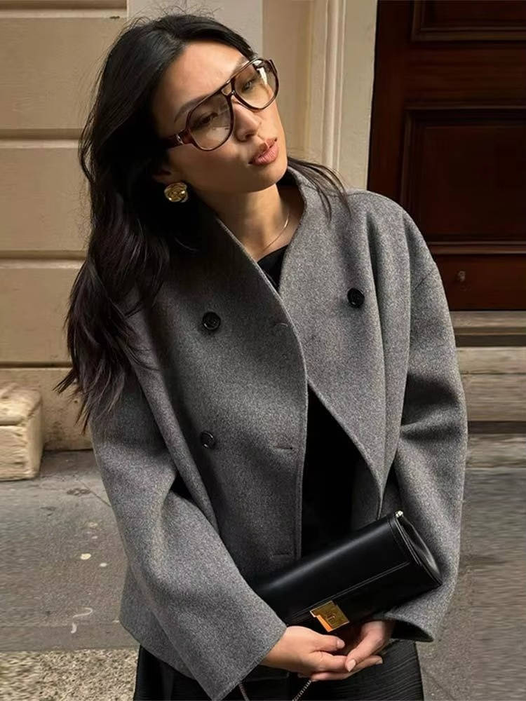 Classic Short Fitted Wool Coat