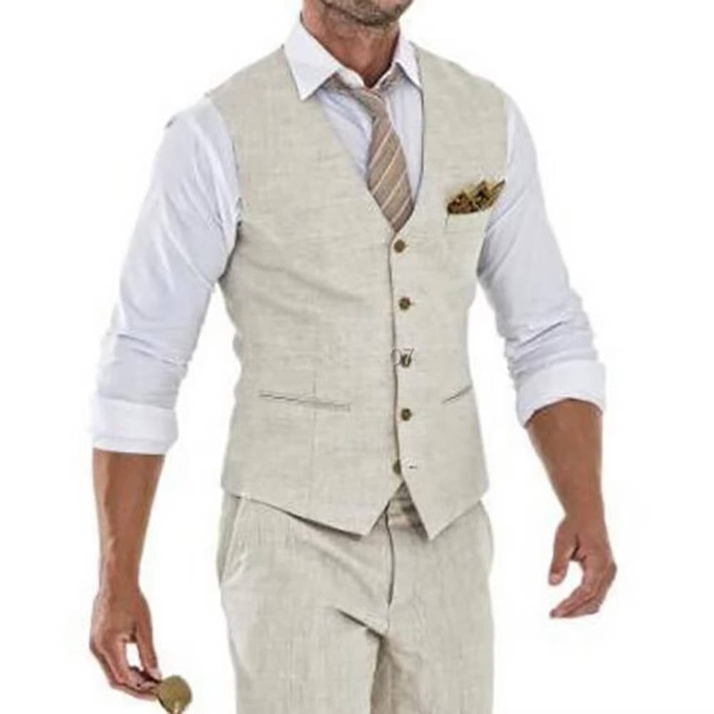 Light Brown Summer Waistcoat - EasyApparels