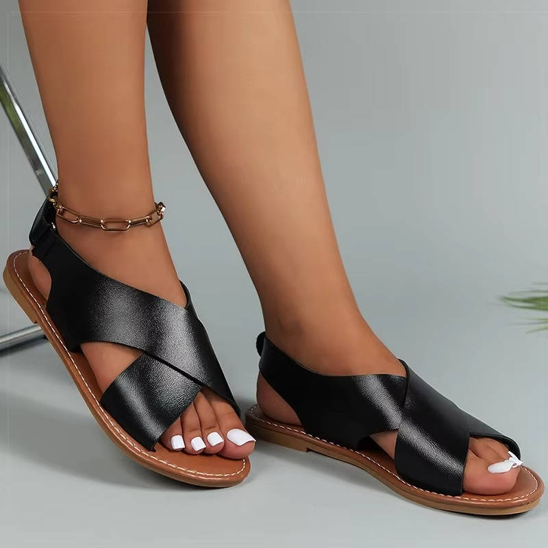 Ladies Genuine Buckle Strap Sandals