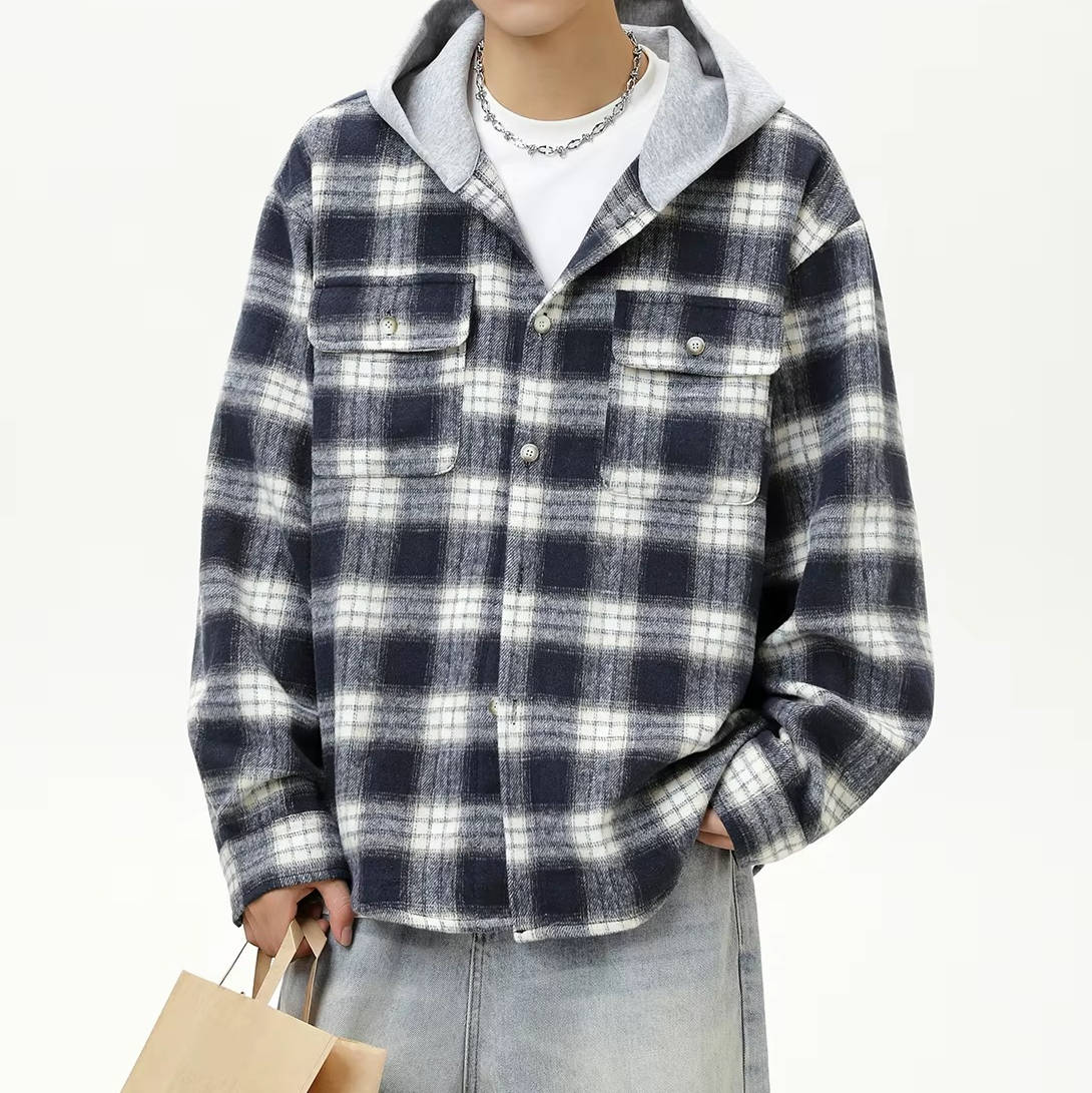 Comfortable Hoodie Plaid Shirt