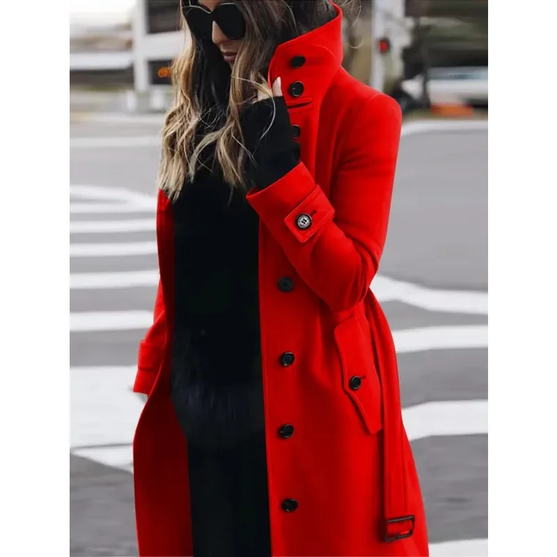 Women's Slim Fit Wool Long Coat