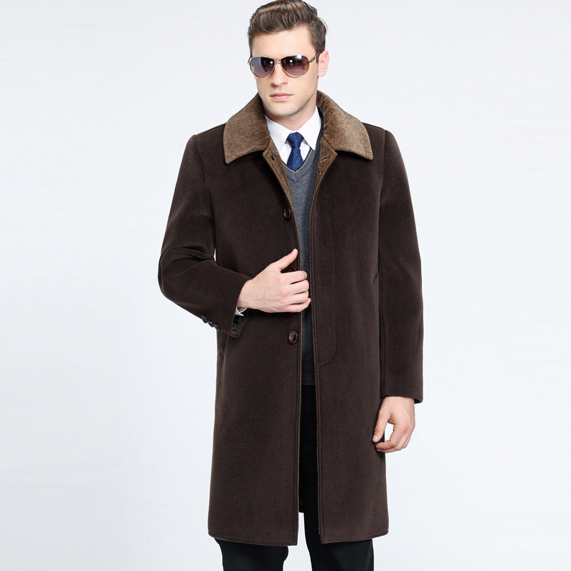 Comfortable Traditional Mens Coat - Medium Length Wool Blend
