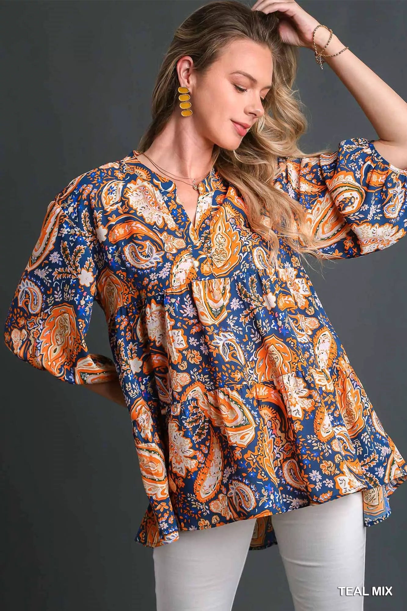 Vibrant Floral Bohemian Style Tunic Top - EasyApparels