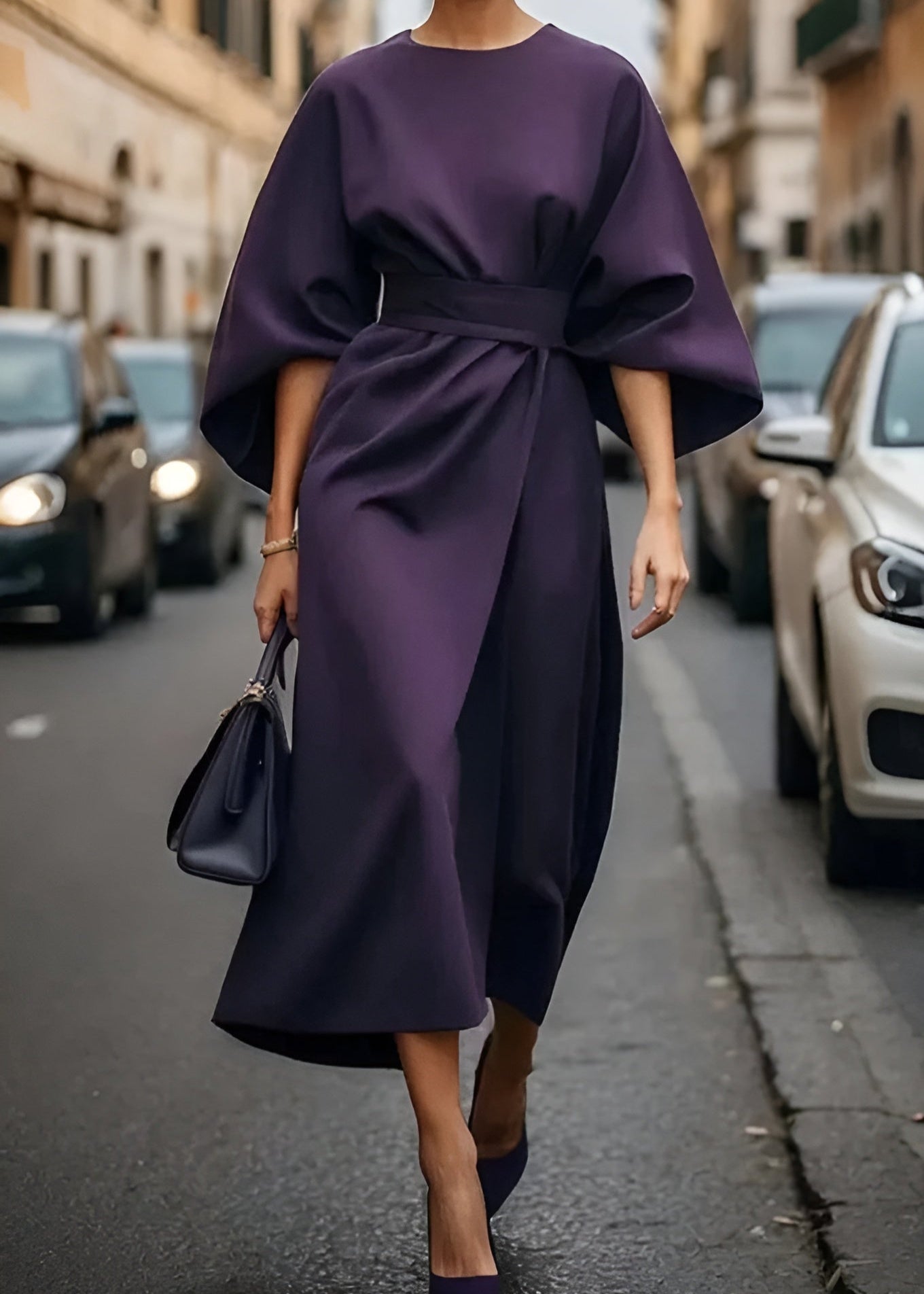 Elegant Wide Waist Maxi Dress