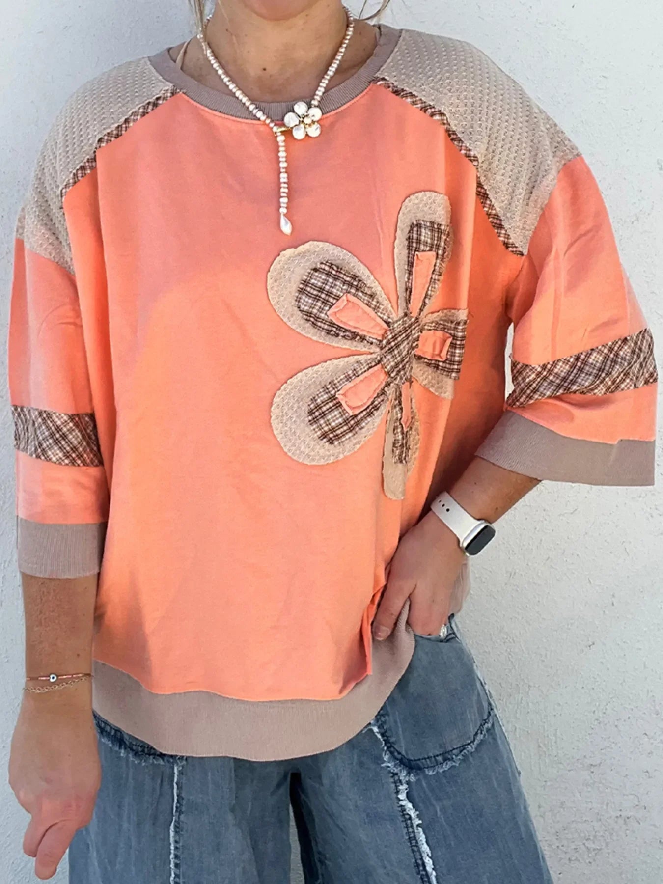 Colorful Grid Pattern Women's Blouse Top - EasyApparels