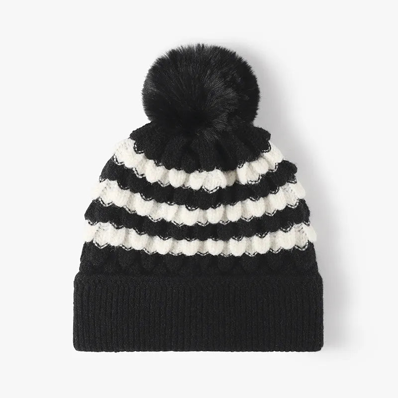 Colorful Winter Beanie Hat with Pom Pom