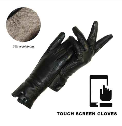 Soft Women's Leather Gloves - Fitted, Sheepskin Lined