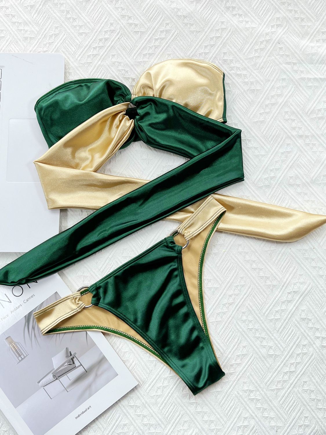 Colorful Halter Neck Bikini Set with Pads
