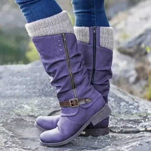 Soft Suede Women's Knee High Winter Boots