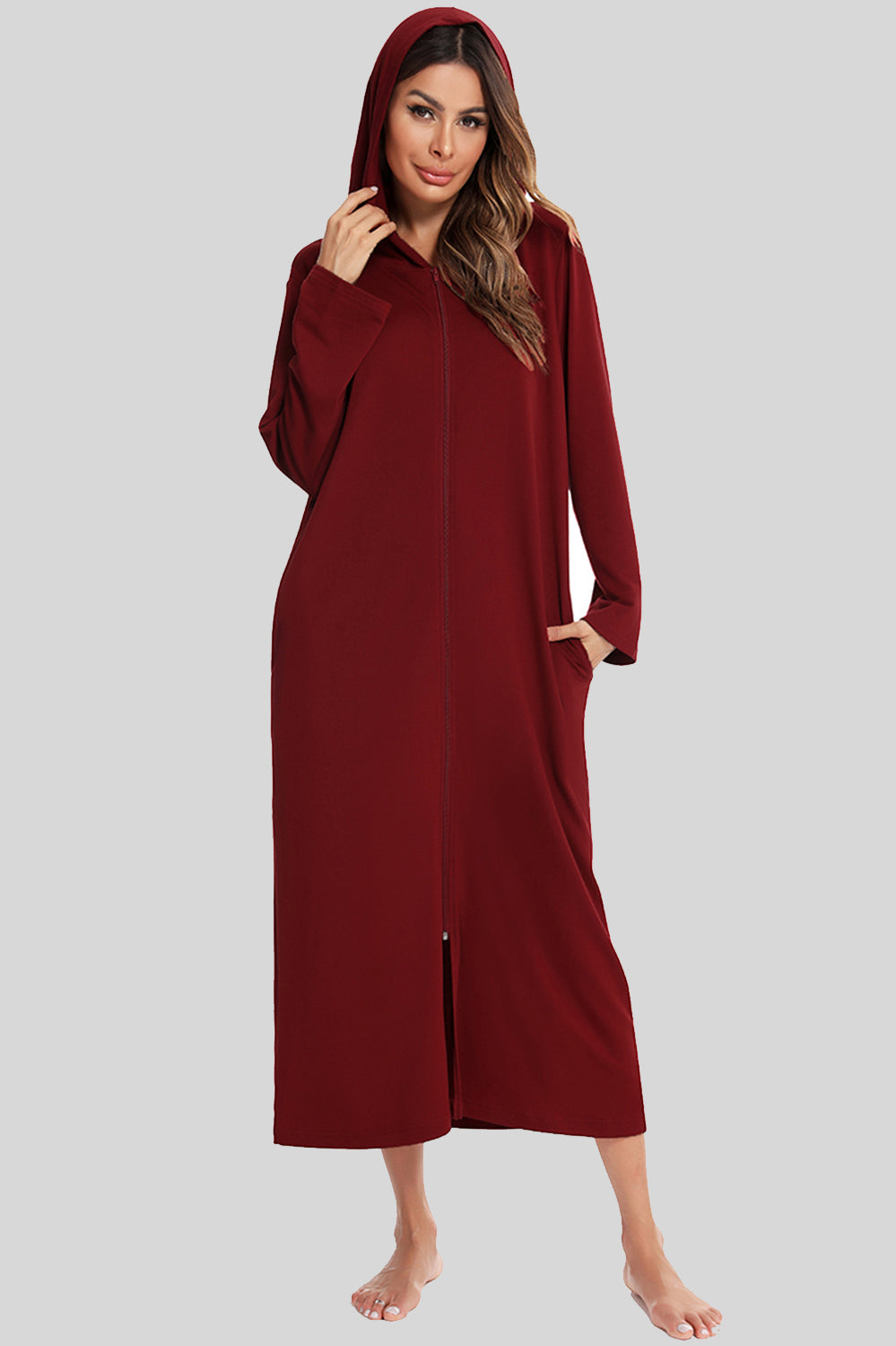 Comfortable Hoodie Nightgown with Pockets