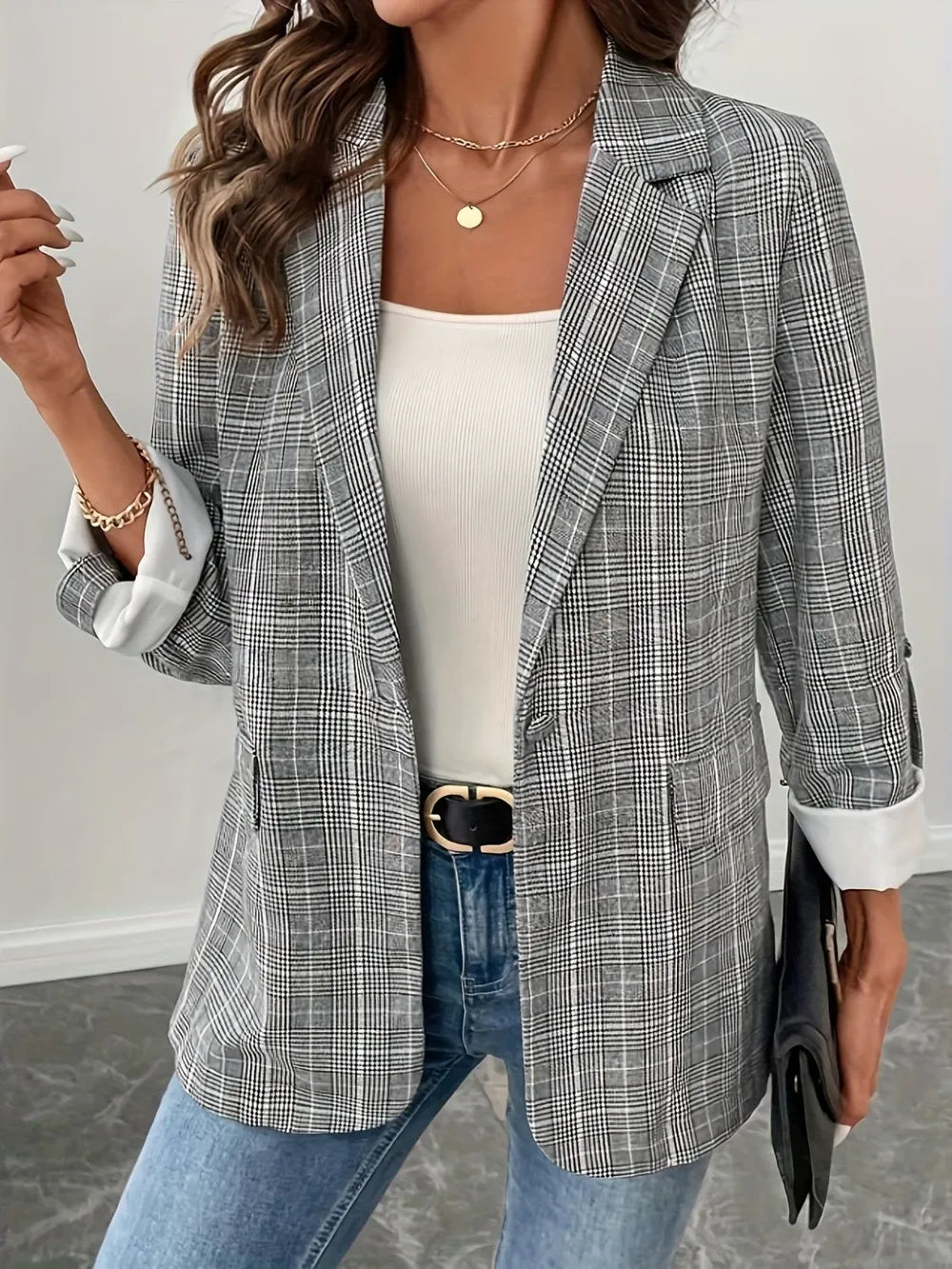 Classic Fit Plaid Jacket For Men - EasyApparels