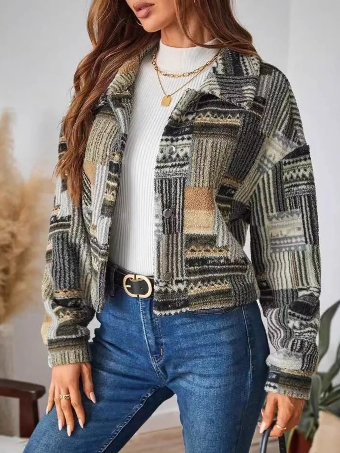 Relaxed Fit Casual Drop Shoulder Jacket - EasyApparels