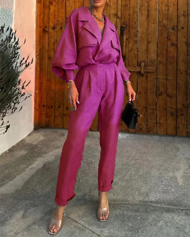 Relaxed Fit Women's Jumpsuit with Flowy Sleeves