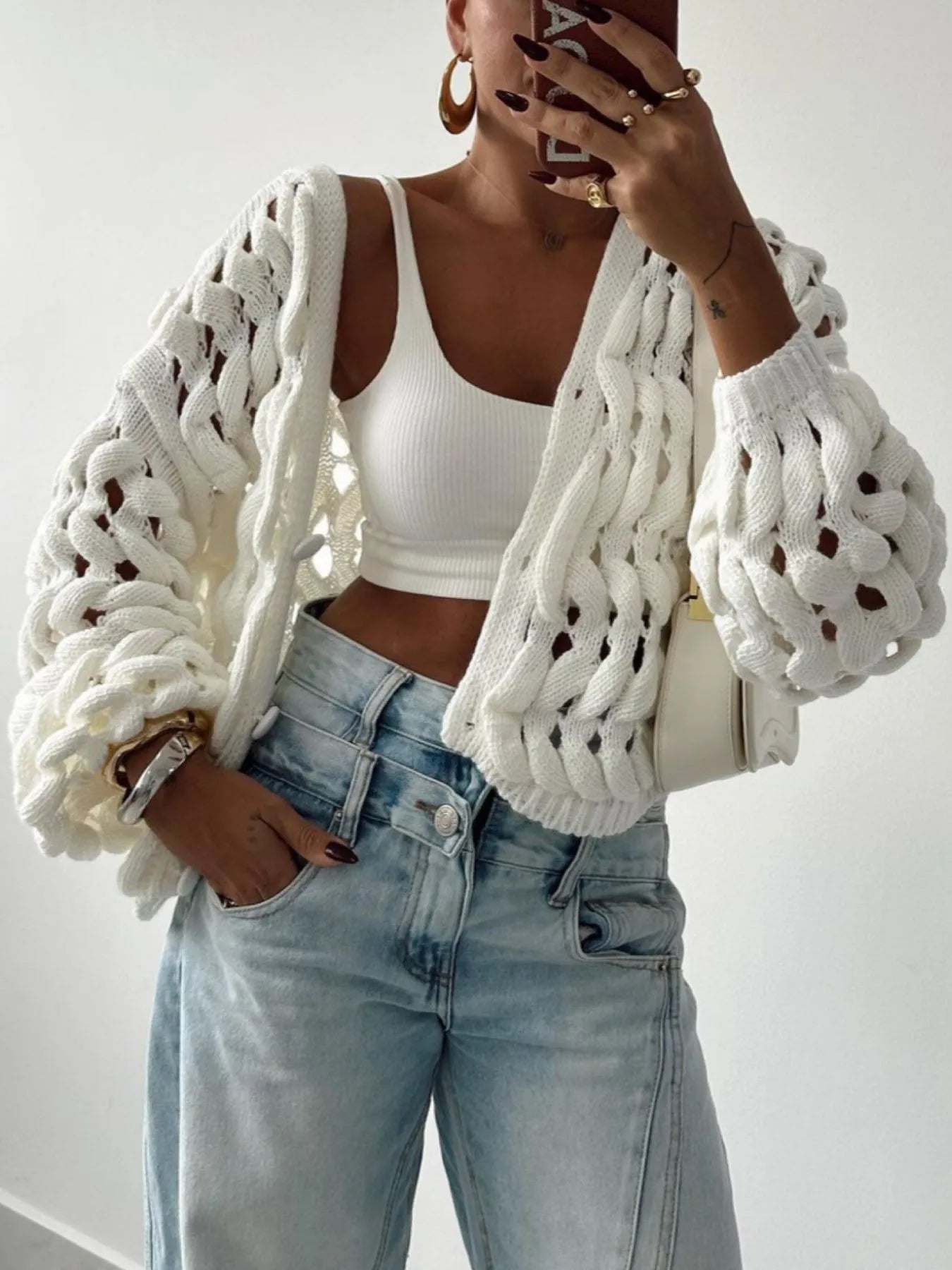 Cozy Knit Button Front Sweater - EasyApparels