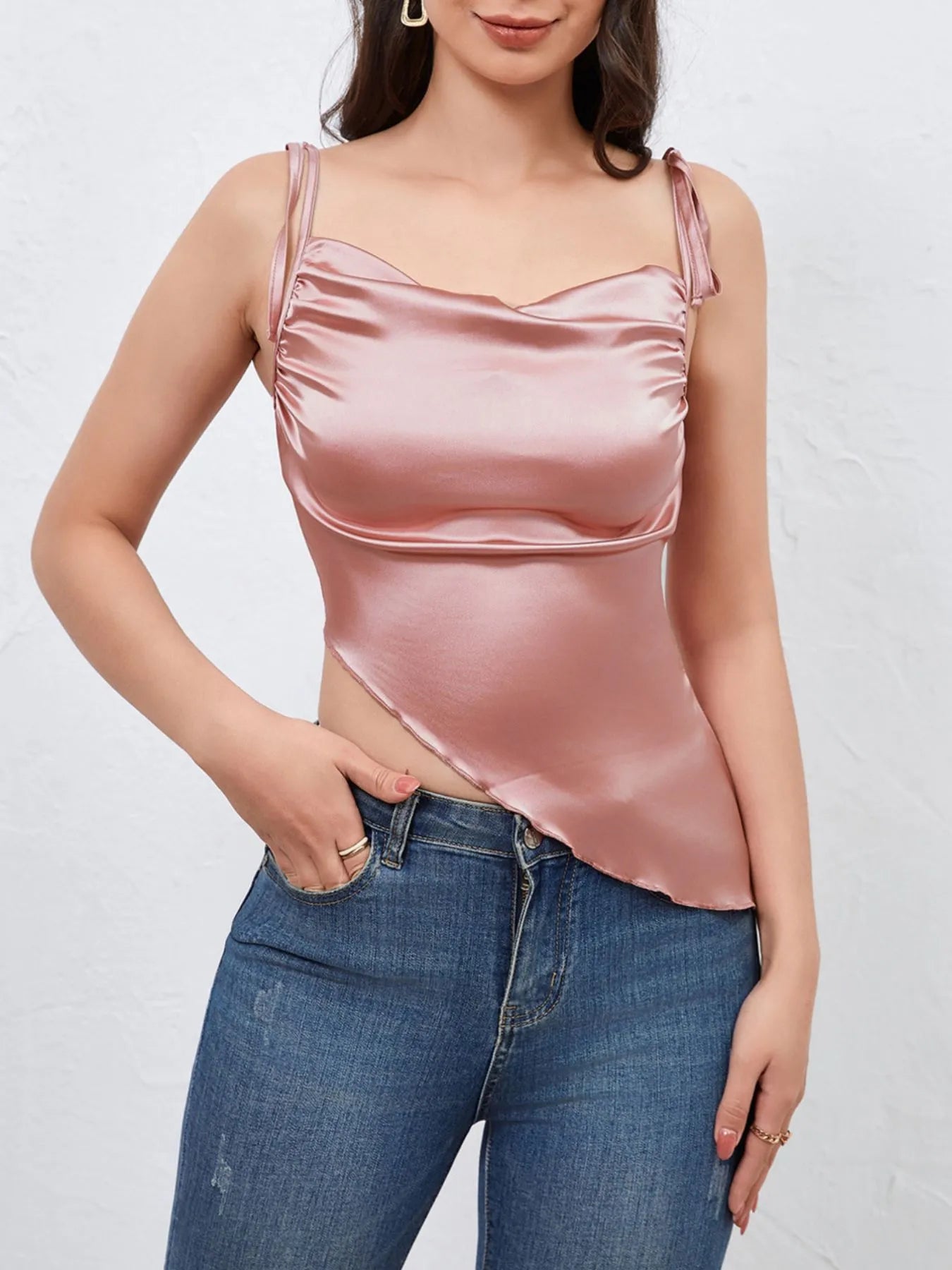 Off Shoulder Asymmetric Tank Top