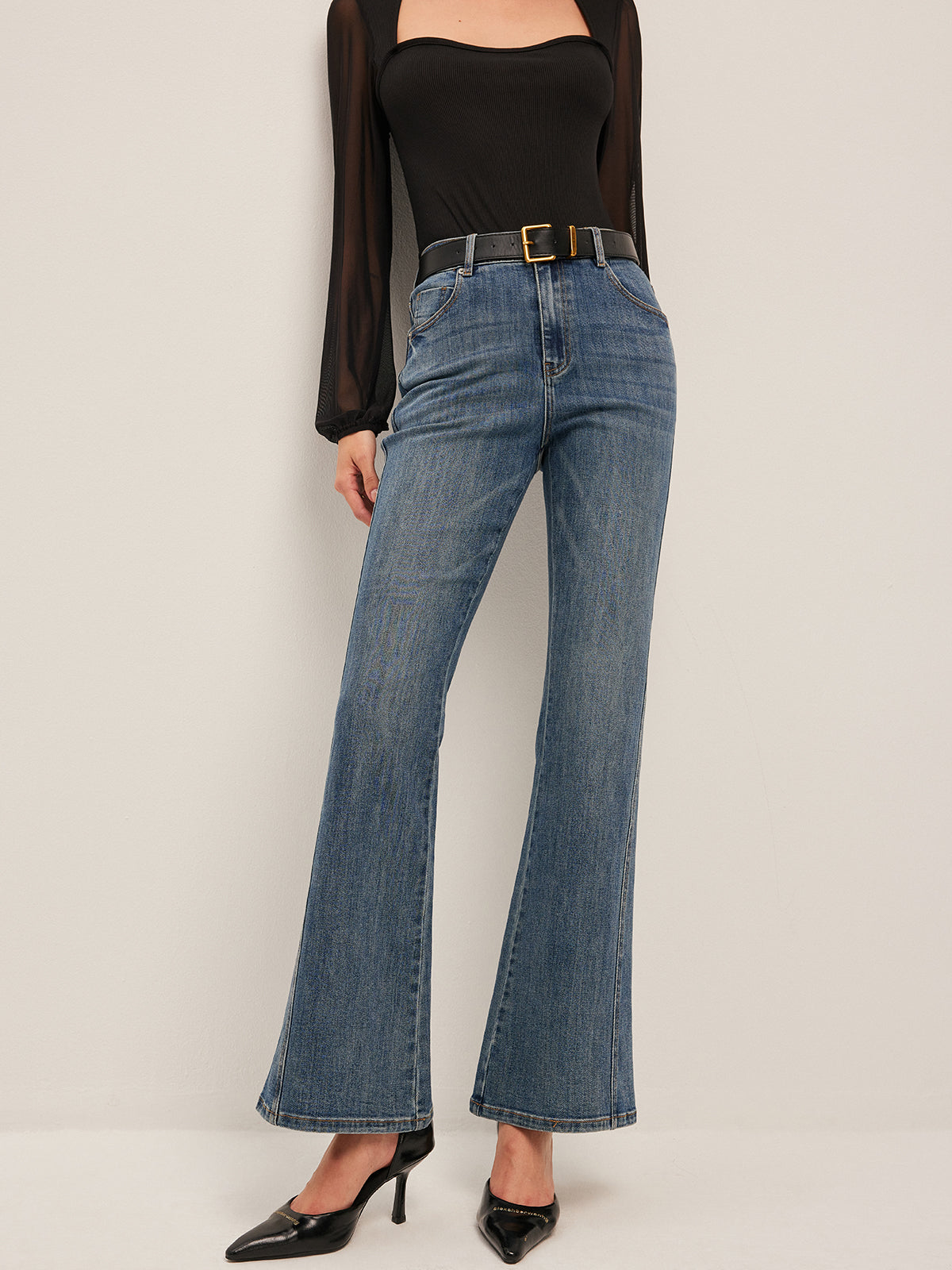 High Waisted Wide Leg Jeans - EasyApparels