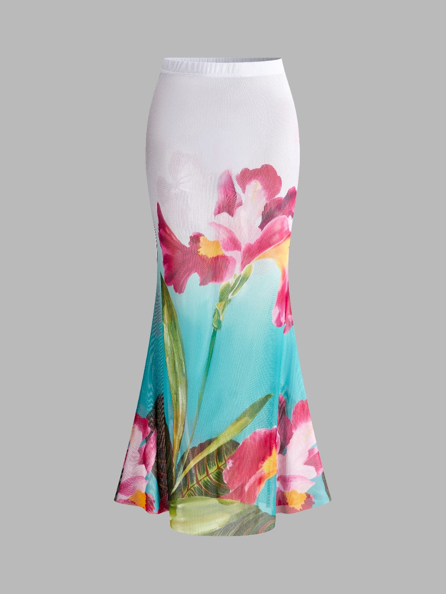 Pretty Flower Beach Skirt - EasyApparels