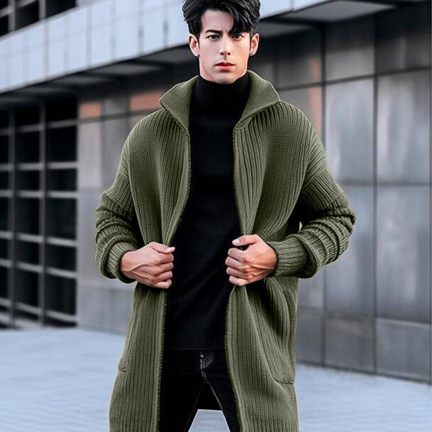 Classic Crew Neck Cardigan Sweater - Luxicro