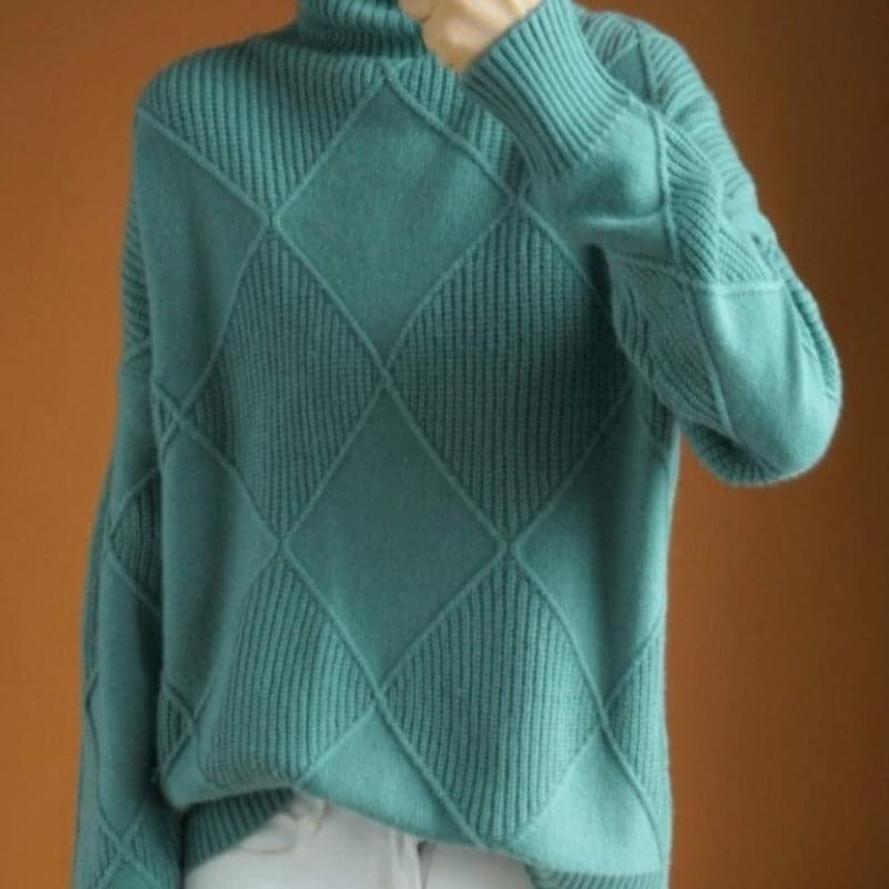 Cozy Women's Diamond Knit Sweater