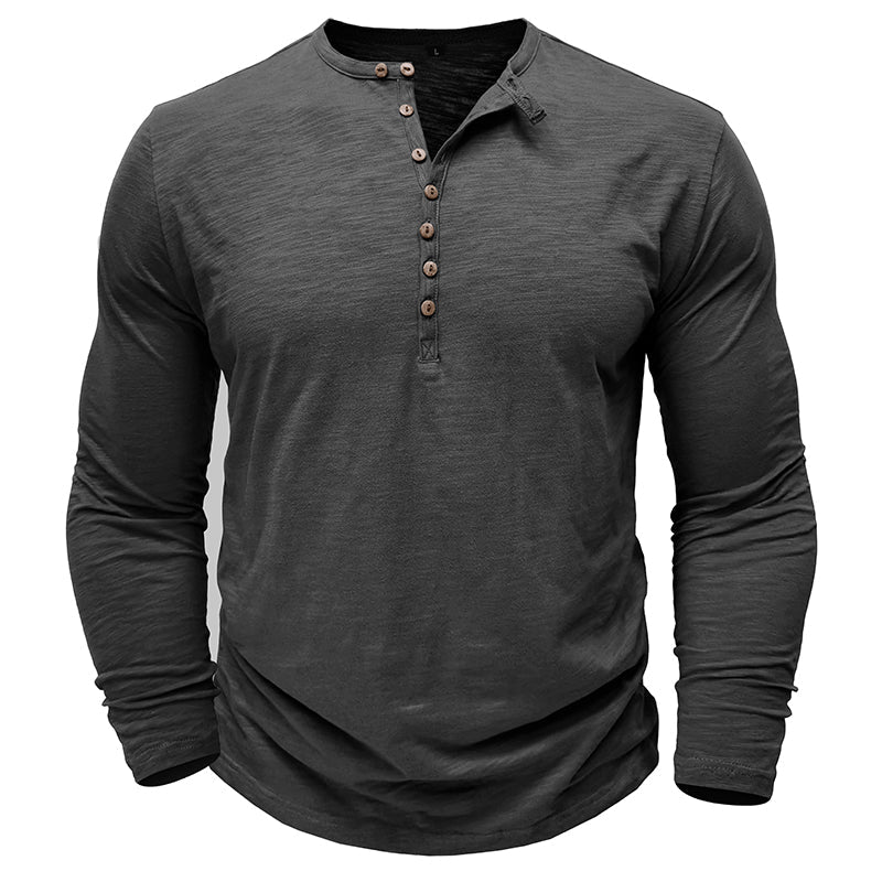 Classic Men's Casual Henley Tee Shirt