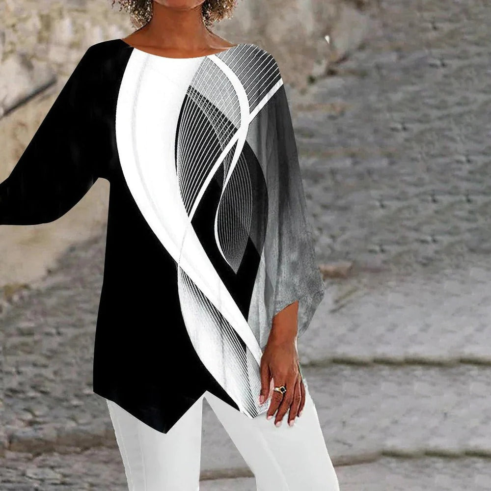Trendy Patterned Long Sleeve Shirt - EasyApparels