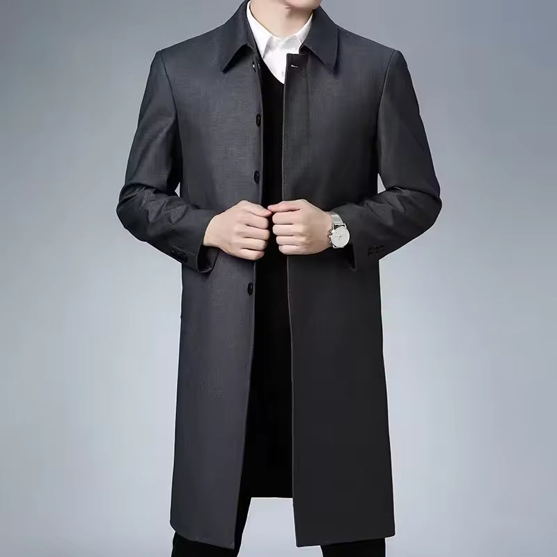 Tall Mens Wool Coat Slim Fit Button Front