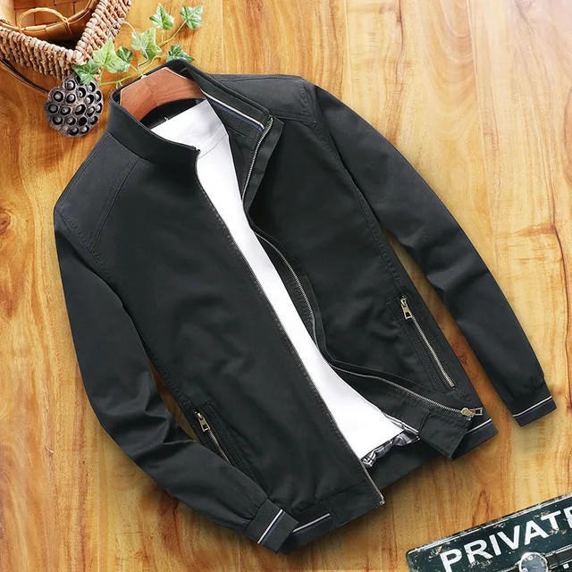 Waterproof Men's Slim Fit Jacket with Zip Pockets