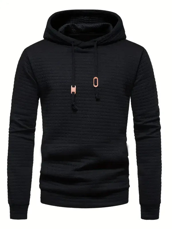 Men's Quilted Hoodie Regular Fit Adjustable Hood