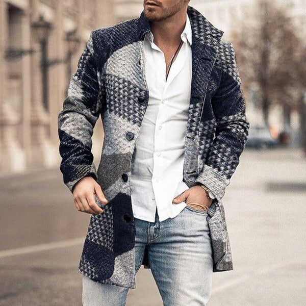 Slim Fit Men's Wool Overcoat