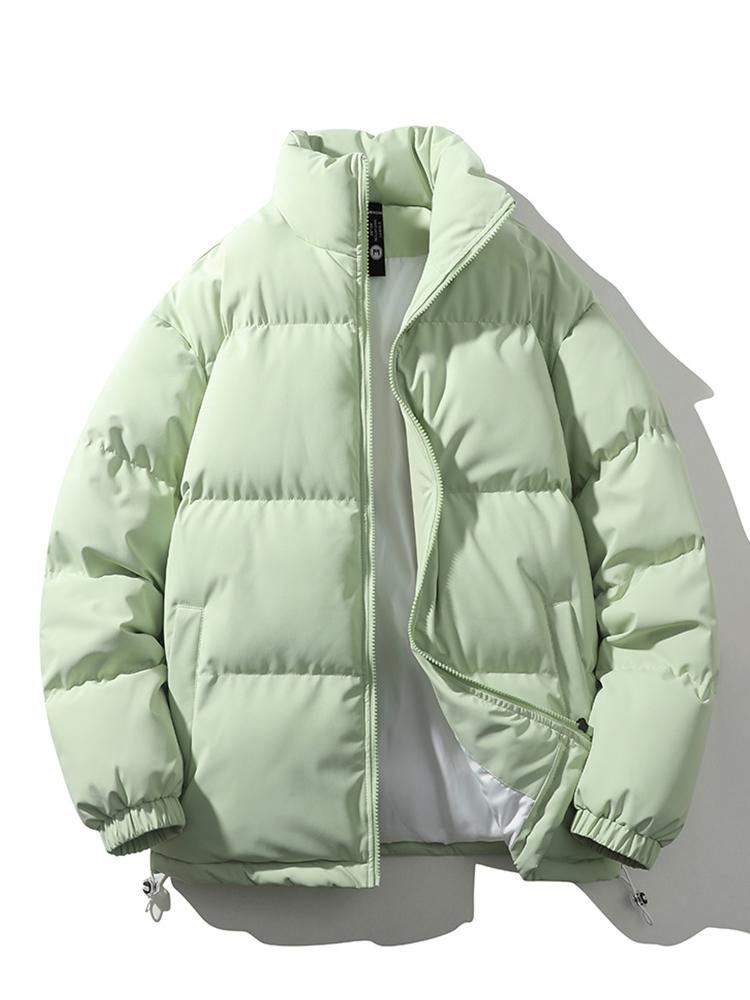 Warm Men's Down Puffer Coat - High Neck, Waterproof Polyester