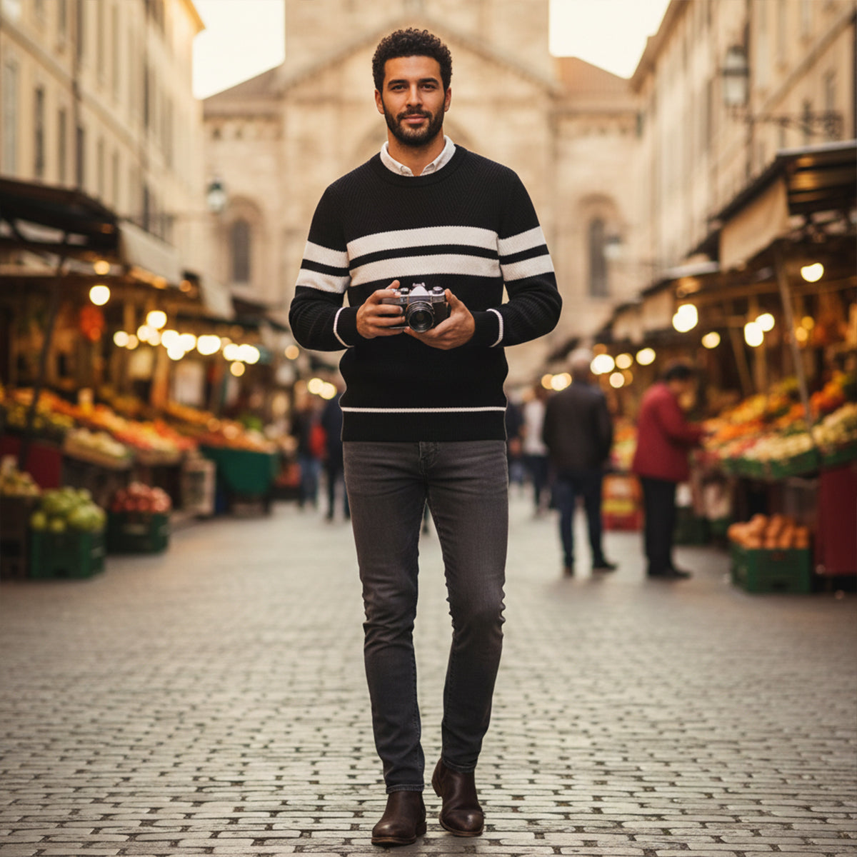Stylish Men's Crew Neck Fall Sweater