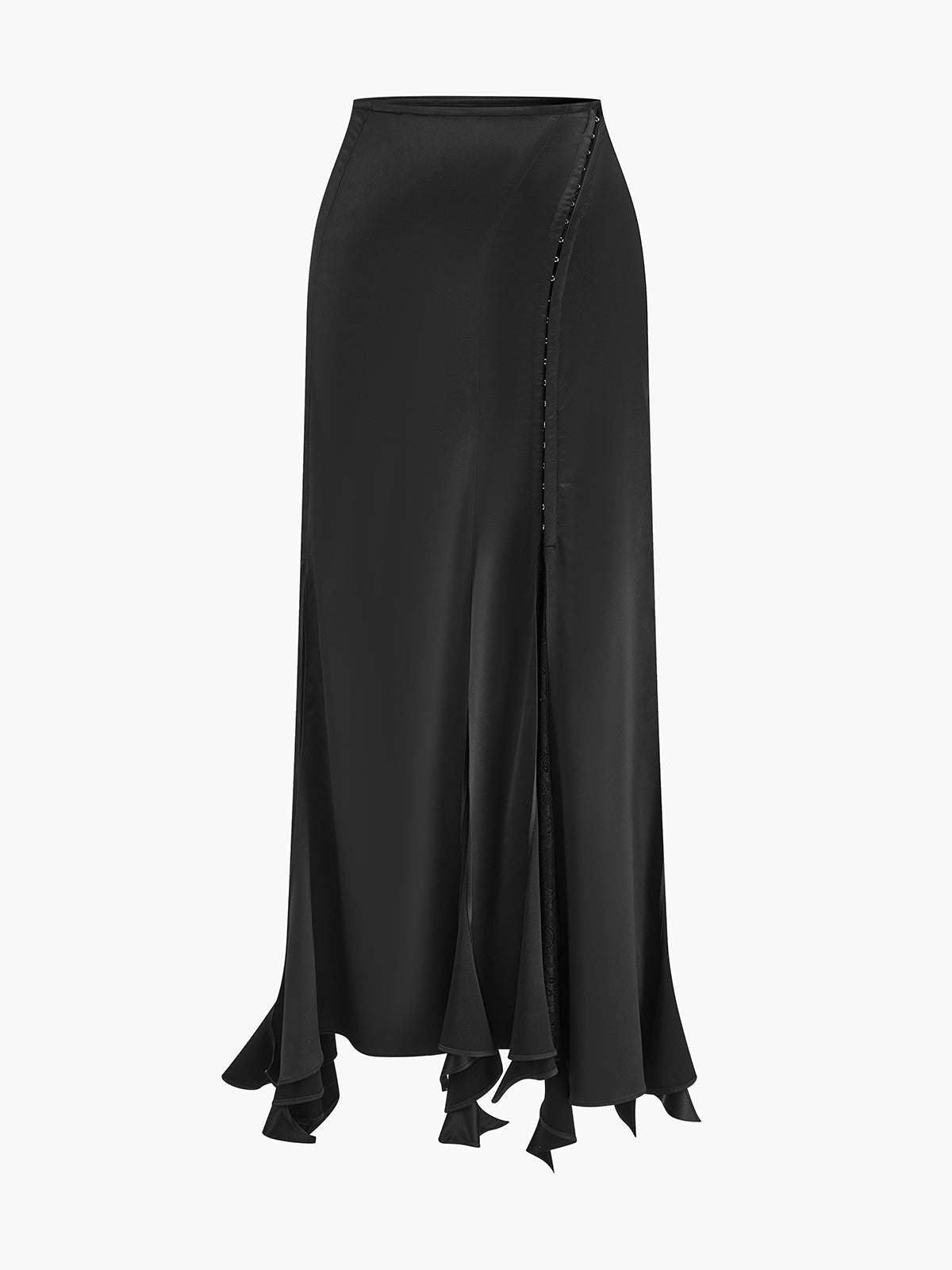 Elegant High Split Detail Flowy Maxi Skirt - EasyApparels