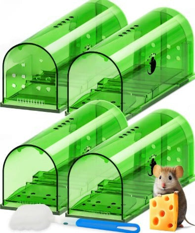 Humane Mouse Catcher 4 Pack No Touch Live Trap - Luxicro