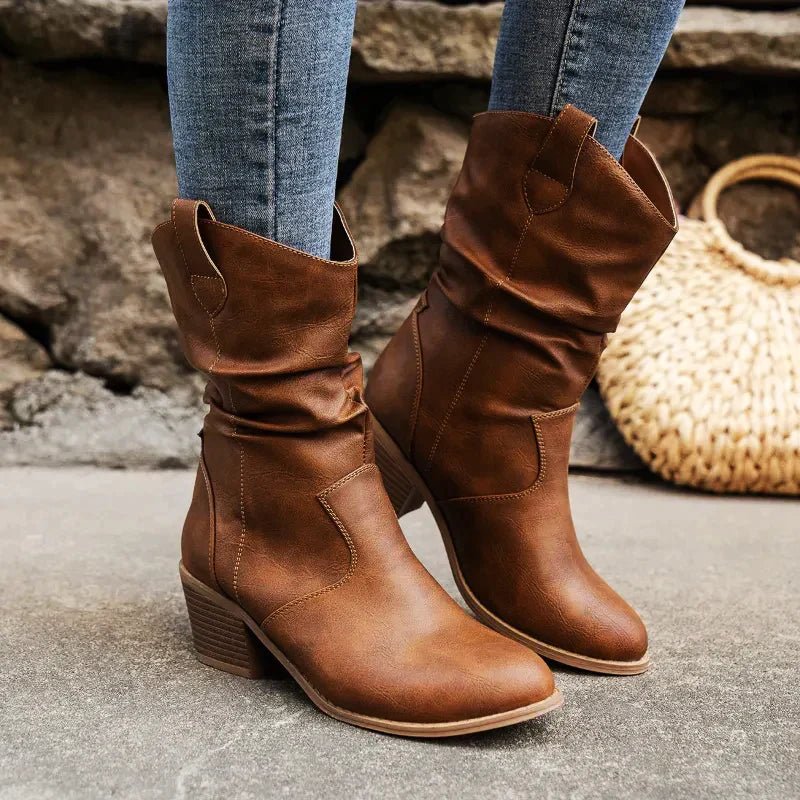 Comfortable Ladies Slouch Leather Boots