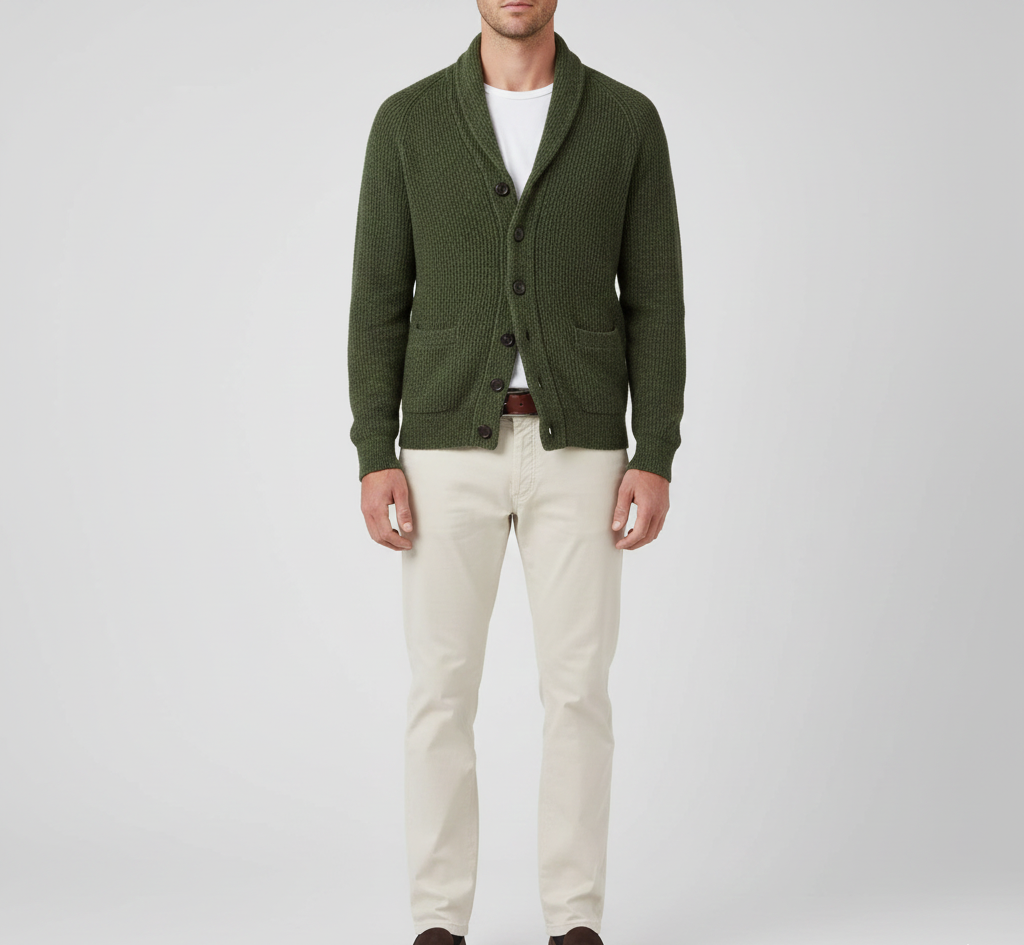 Warm Men's Wool Cardigan