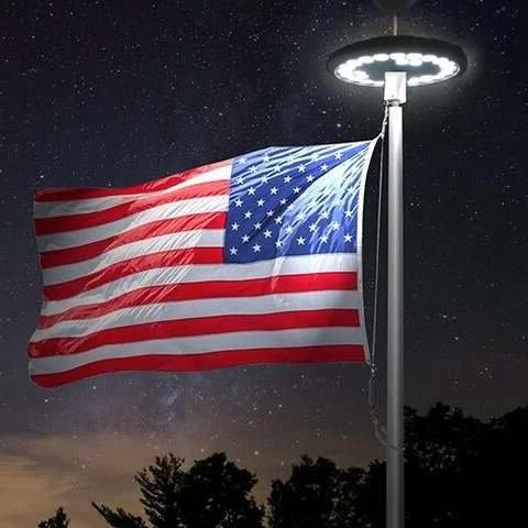 Bright LED Flag Pole Light 700 Lumen Overnight Topper - Luxicro